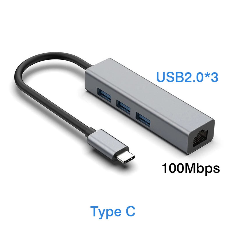 USB-Ethernetadapter en hub, verbindingsopties