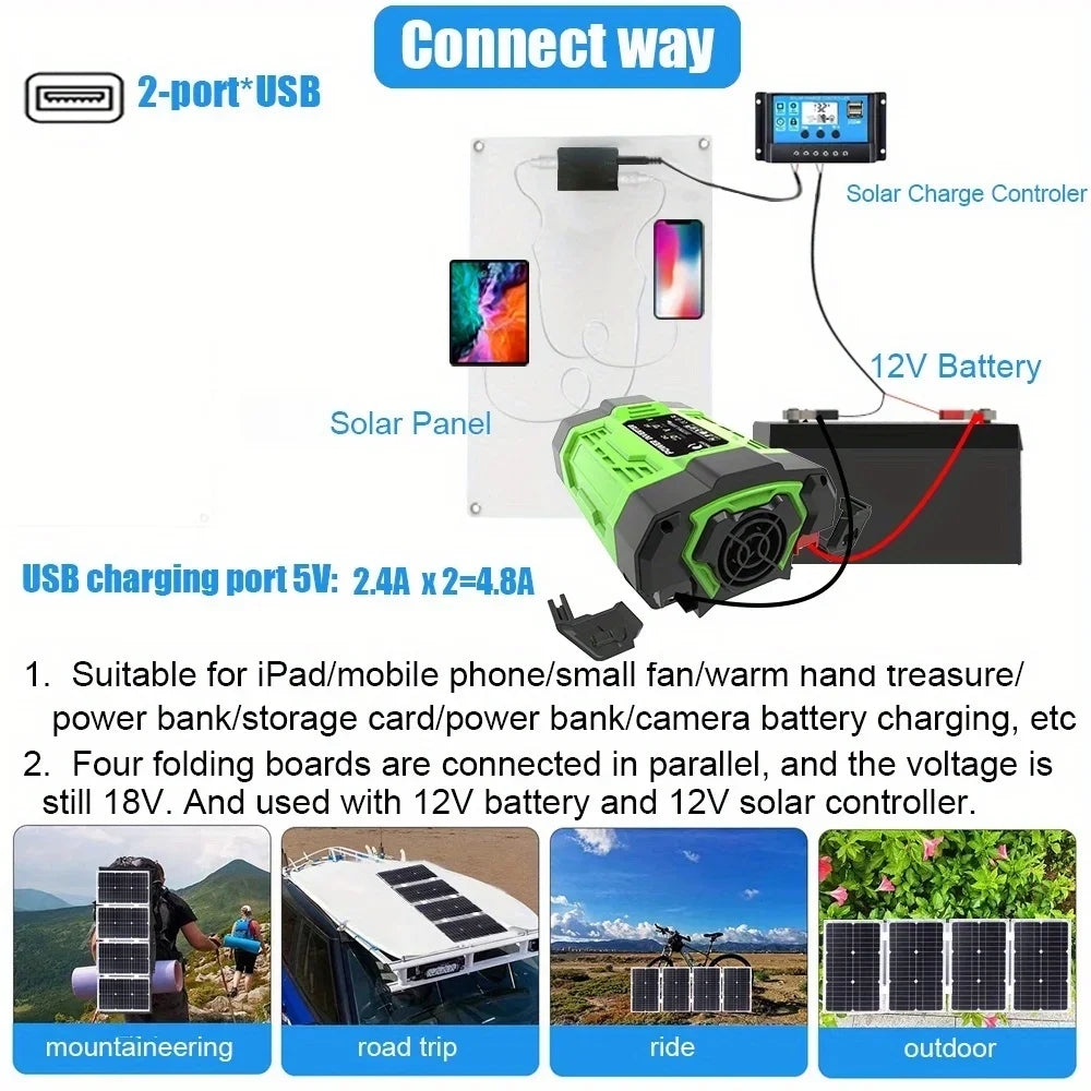 8000W solárny systém kit 12V na AC 220V/110V invertor +600W solárny panel +100A ovládač, vhodný pre nabíjanie RV, auta, notebookov