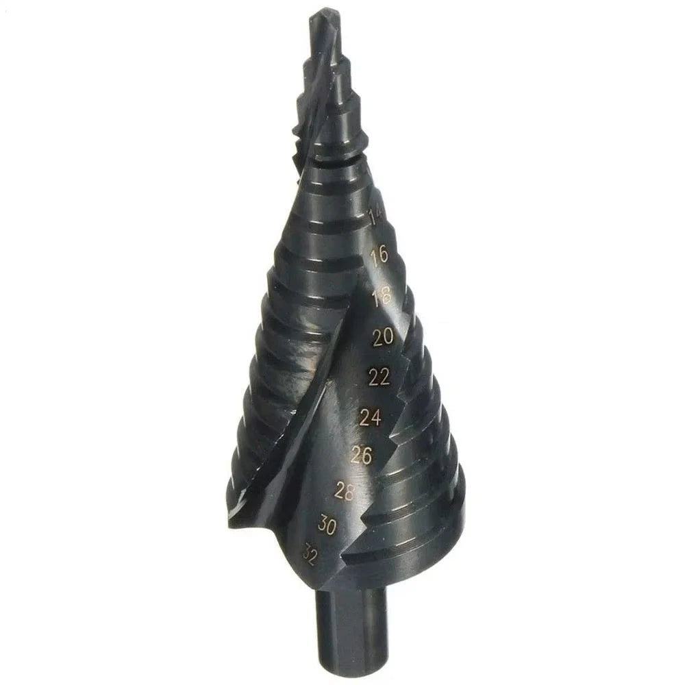 HSS Cobalt Step Drill Bit 4-32mm Spiral Cone Bit Triangle Shank Metal Wood Drilling Reamer High Speed Steel DIY Tool