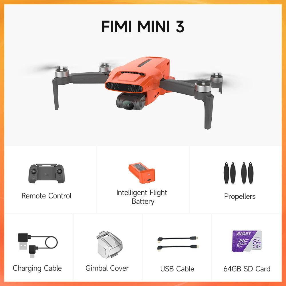 FIMI Mini 3 AI Süper Gece Video Dronu 4K Kameralı