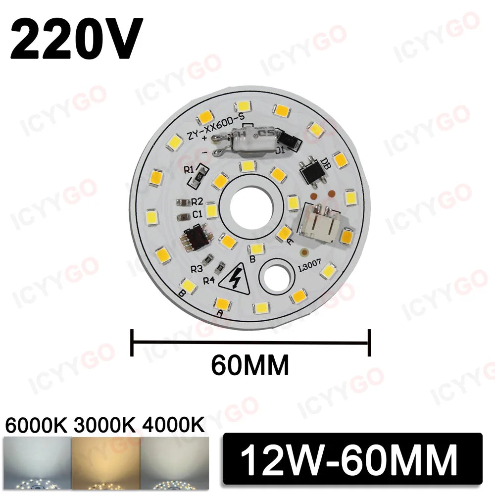 Plošča za stropno LED-svetilko 220 V brez gonilnika z lečo