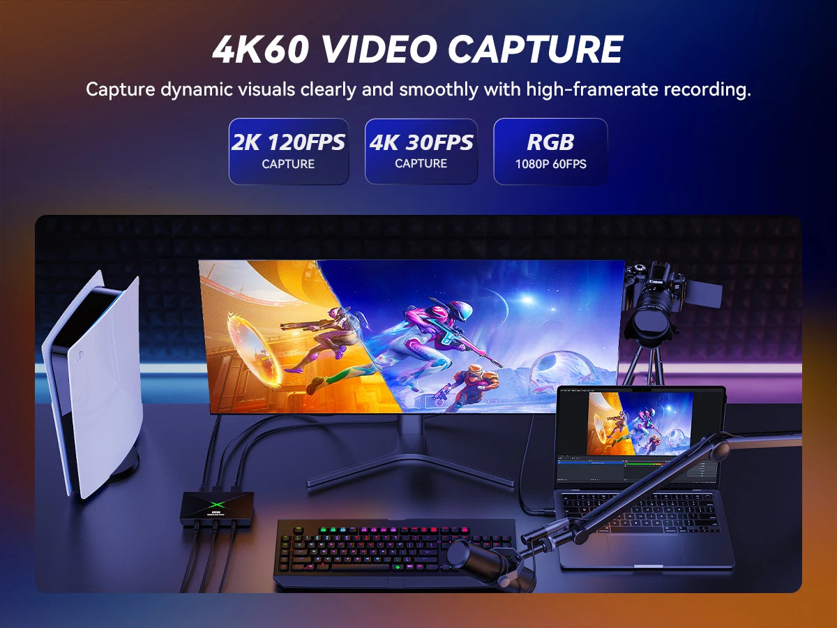 Ezcap333P 4K HDMI video capture karta USB 3.0 Type-C 1080P120 hráč video grabber pre PS5 Xbox Switch OBS Live Streaming Recorder