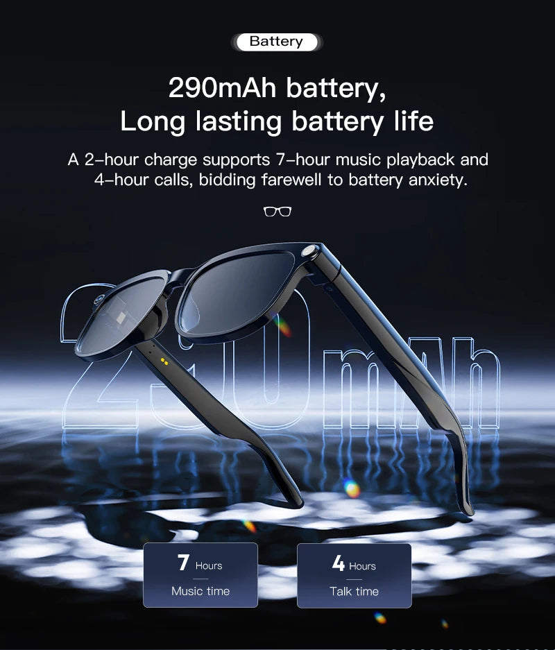 Smart AI Glasses 1080P Camera Bluetooth Calls Translation