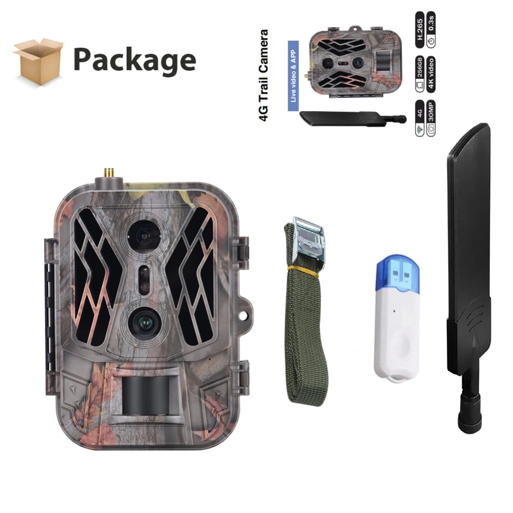 4G Trail Camera 120MP 4K, Dual Lens, 8000mAh Battery