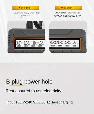 Universele batterijoplader met LCD voor 18650 AA AAA 12 sleuven