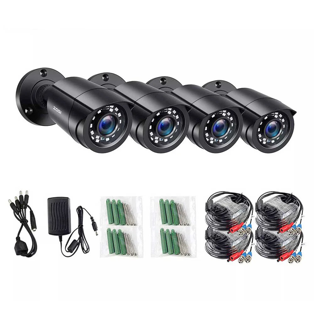ZOSI 4-Pack 1080P HD-TVI Weatherproof Security Cameras