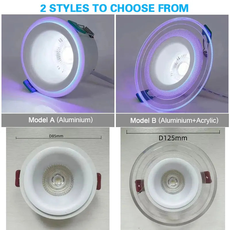 Recessed LED Downlight with Decorative Centre and Edge Light