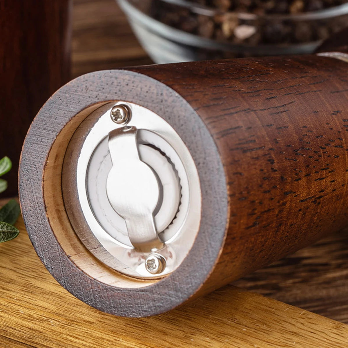 Wooden Salt and Pepper Mill with Adjustable Ceramic Grinder