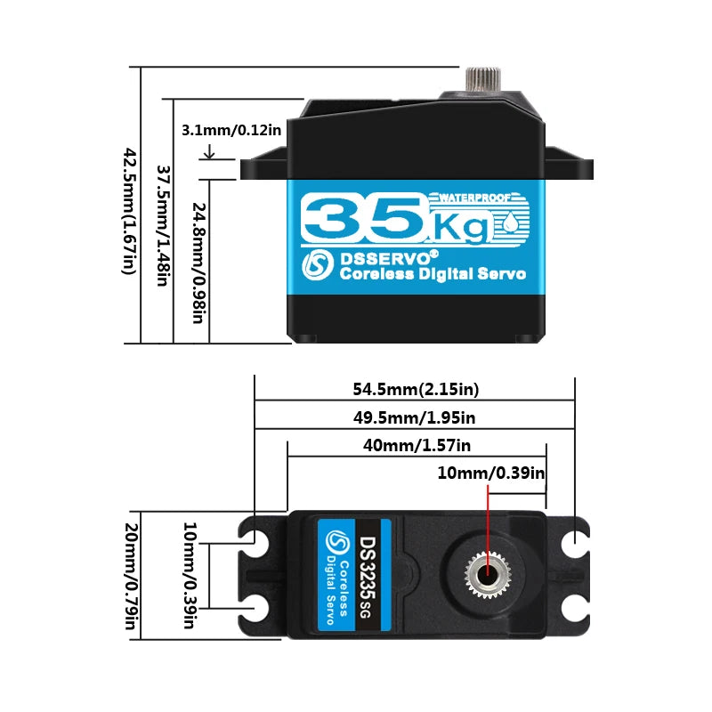 DS3235 Digital RC Servo - 180 or 270 Degrees