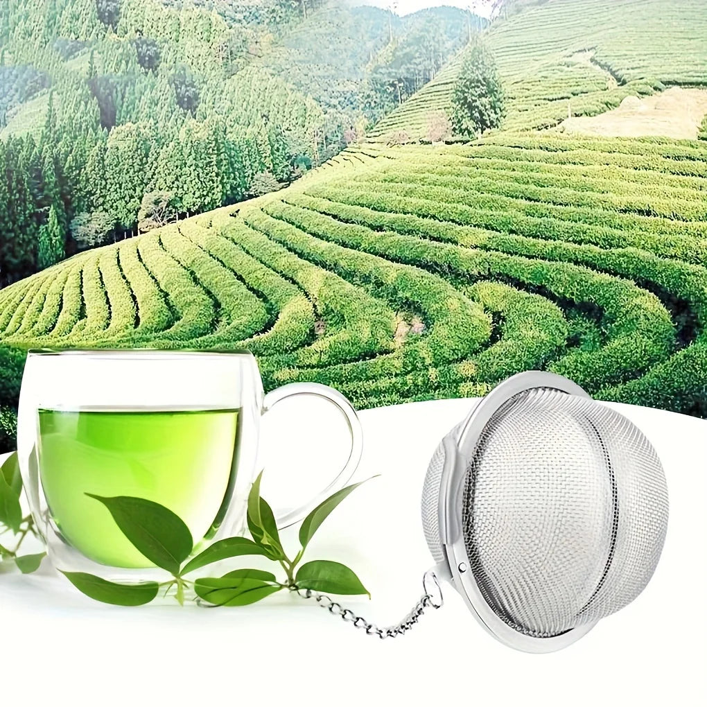1PC/304 stainless steel flavored filter ball, tea filter ball, soup filter ball with extension chain hook