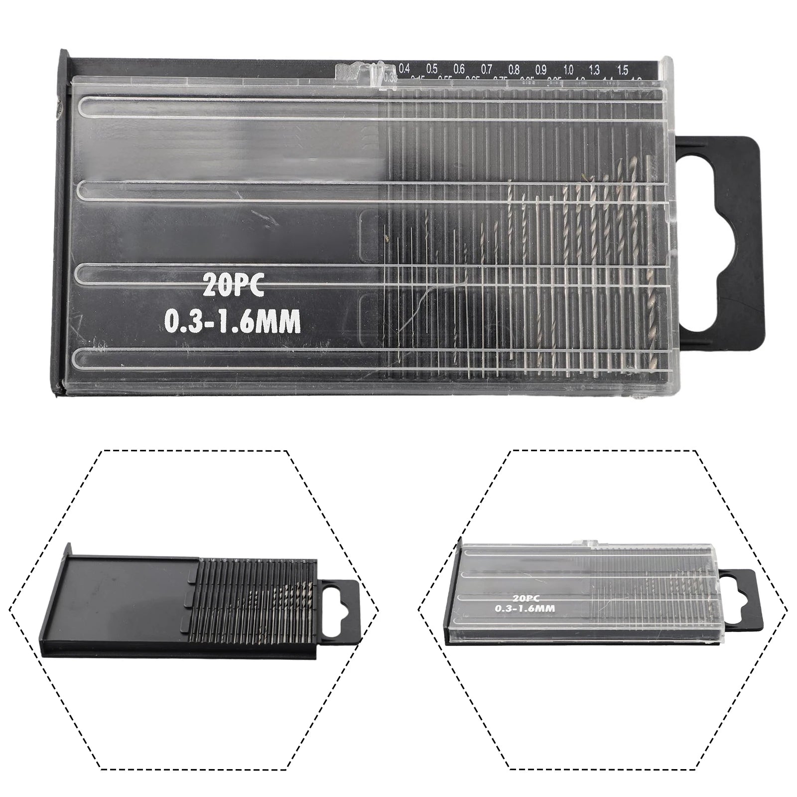 20Pcs Drill Bits For Precision Crafts Jewellery Watch Repair Model Making Hobby Work Electronics 0.3mm-1.6mm Mini HSS Spiral Dri