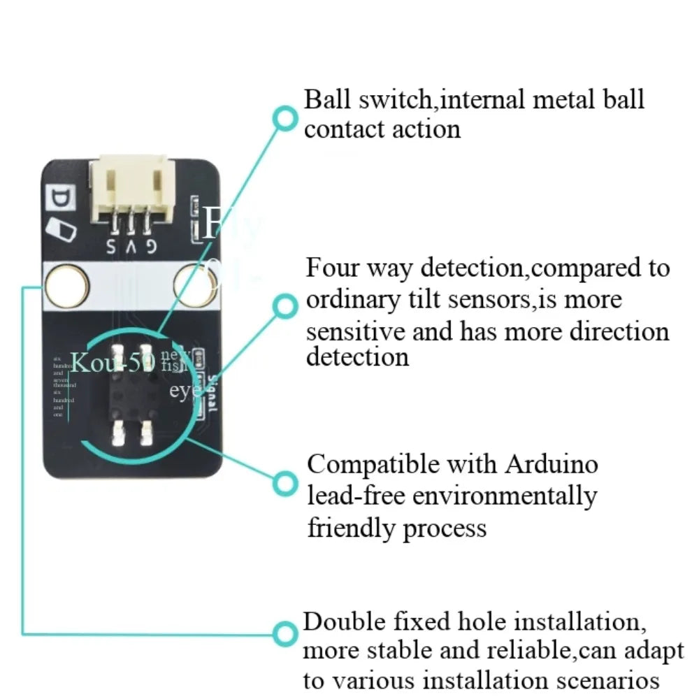 Four-Direction Tilt Sensor Module, 3-5 V