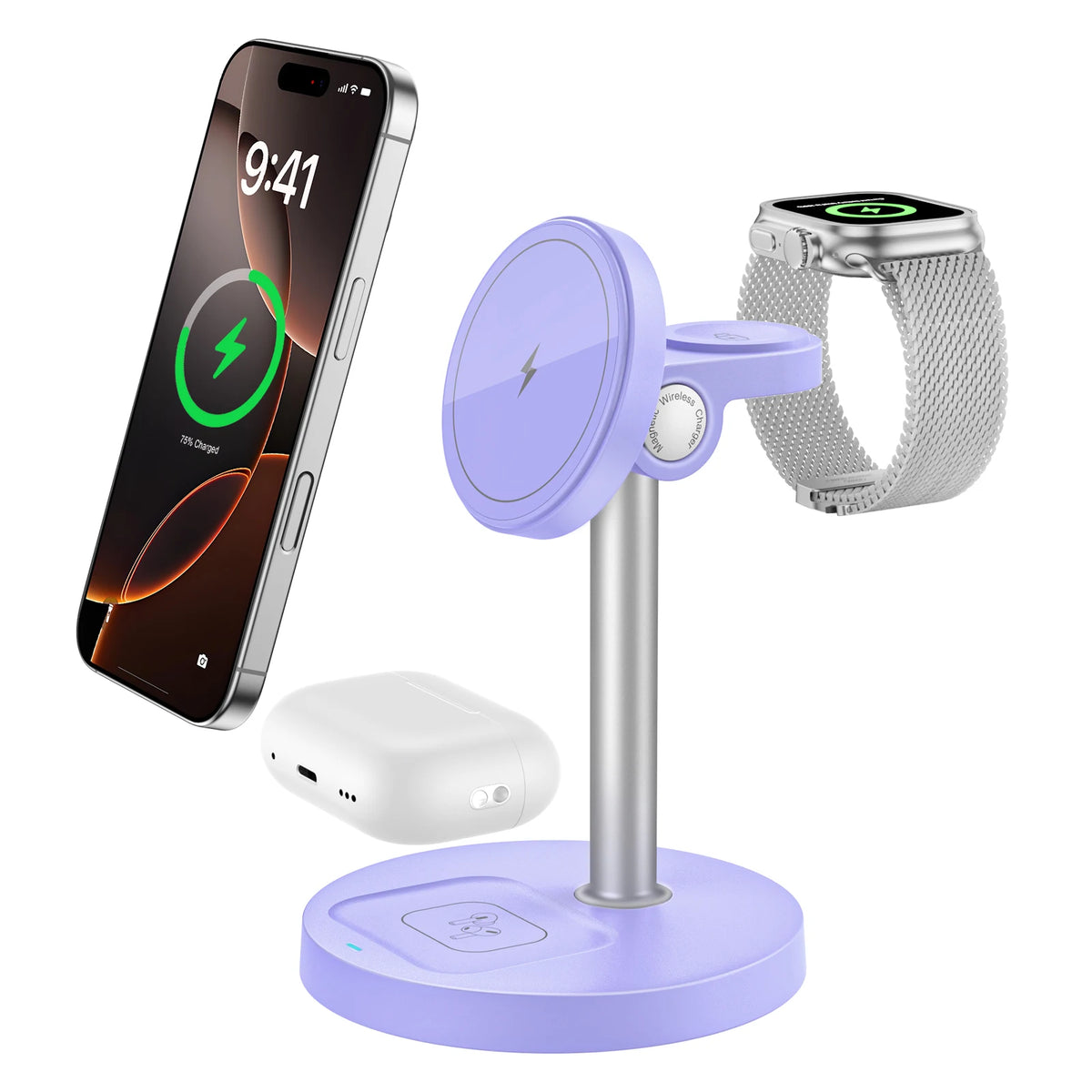 Three-in-One Magnetic Wireless Charging Stand