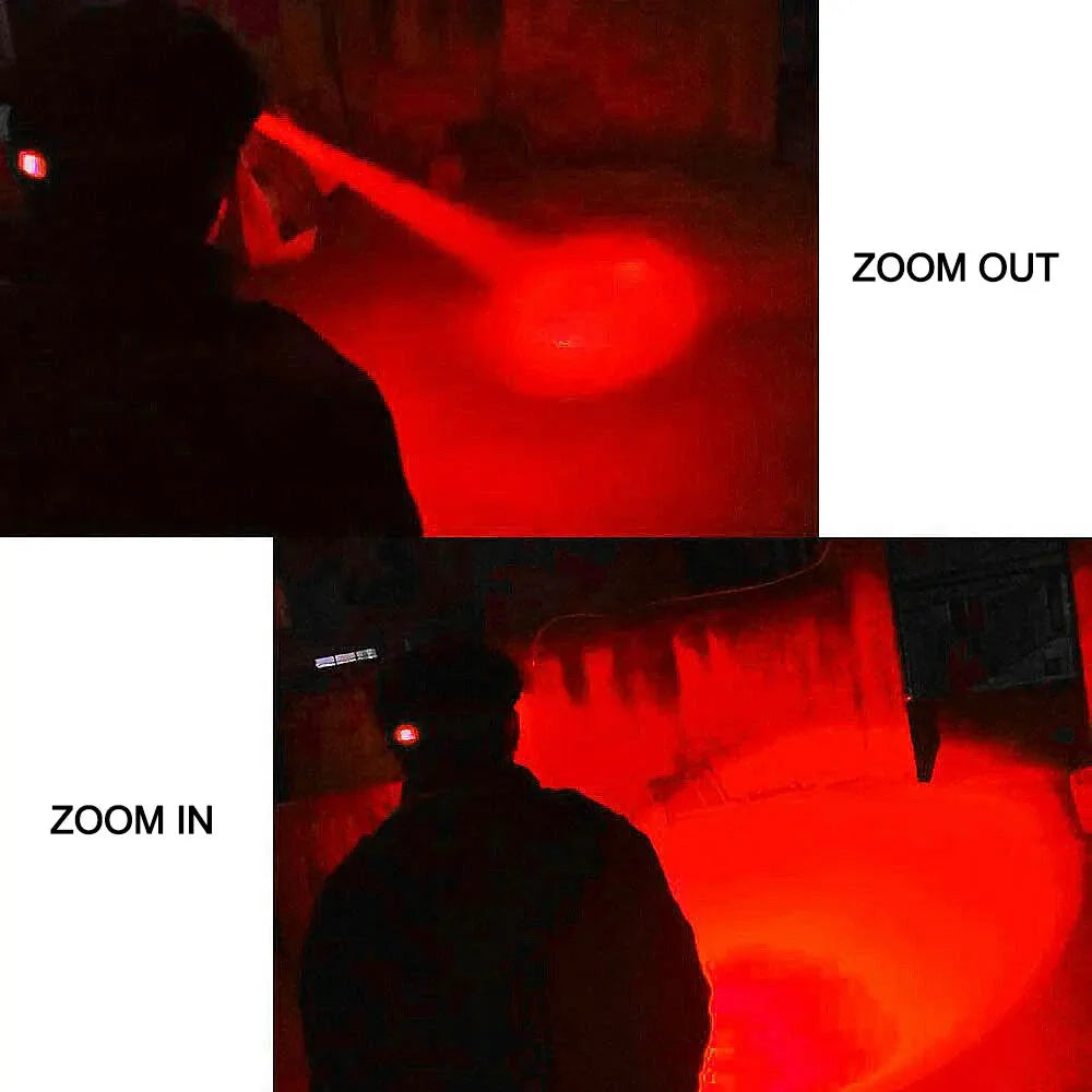 Zoomable Headlamp, Red/Green/395nm UV Options