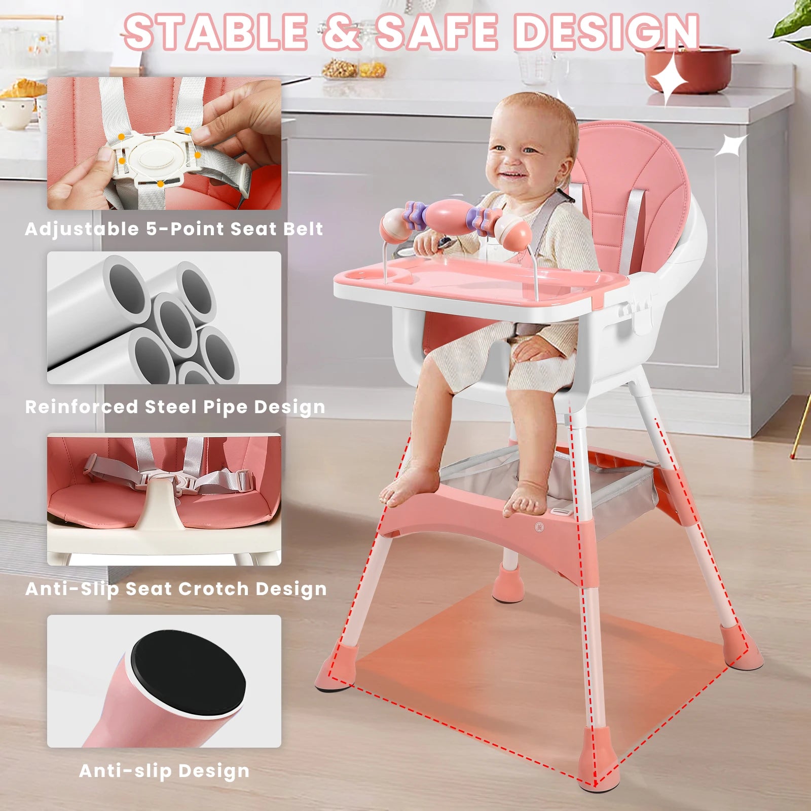 Convertible Baby High Chair