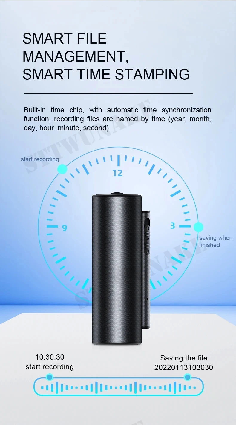 Mini Voice Activated Recorder with Magnet, 500H Recording & 365-Day Standby