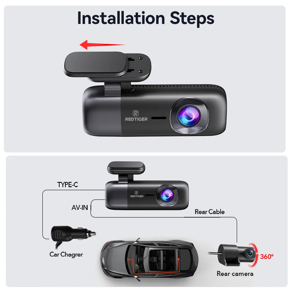 REDTIGER F9 4K Dash Cam with WiFi, GPS and Parking Mode