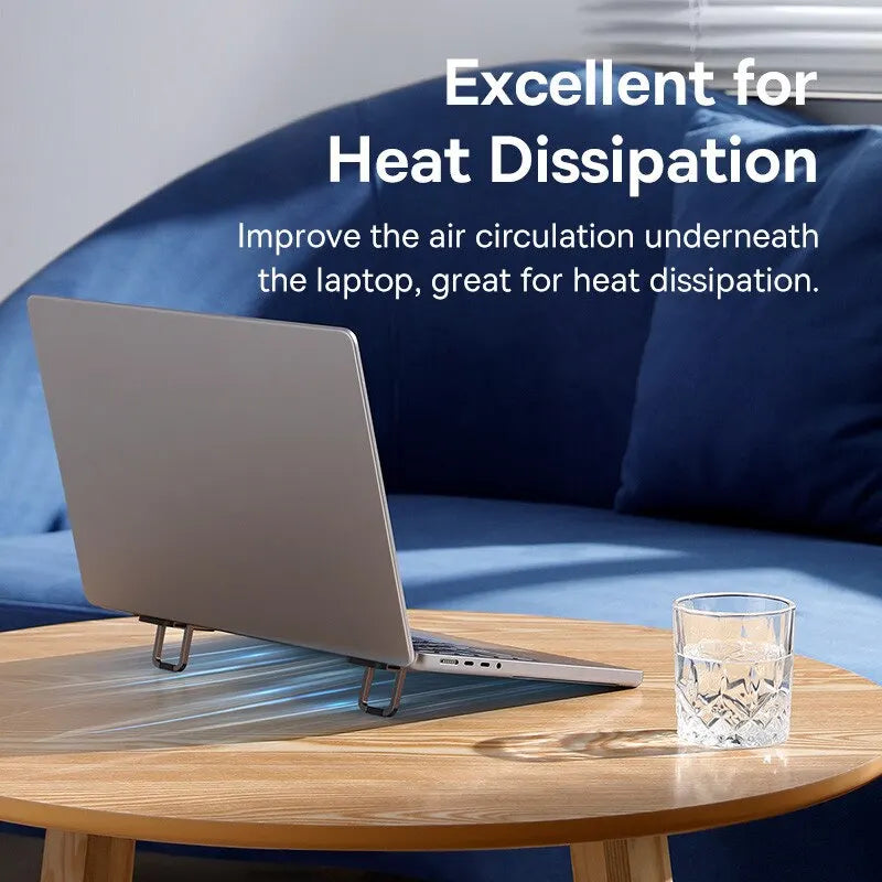 Hopfällbart justerbart laptopstativ med kylning och bärbar design