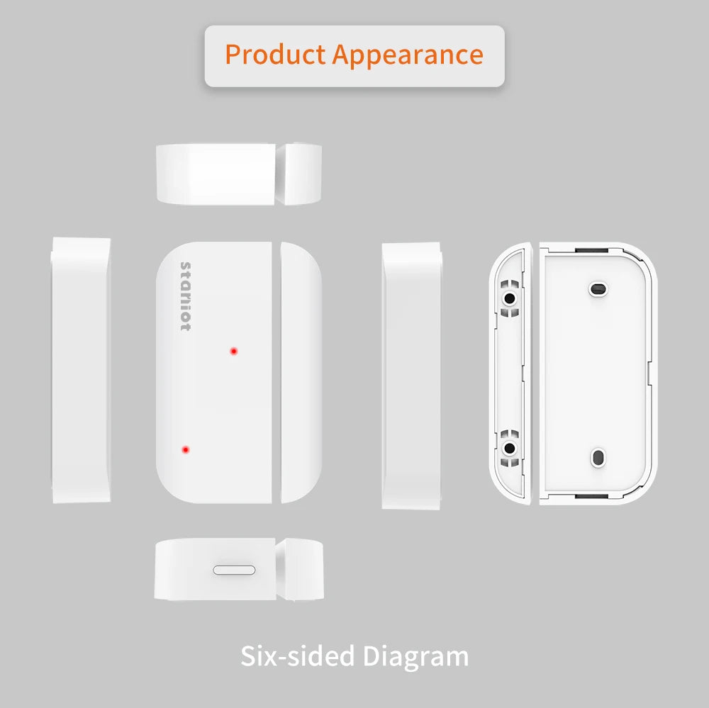 Staniot LoRa Wireless Contact Detector 5 Years Long Battery Life 500m Remote Transmission Door Window Entry Sensor for Home Security