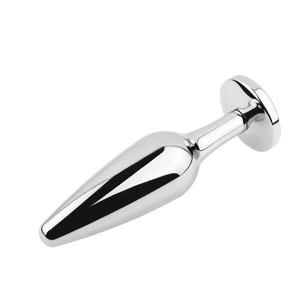 Small Size Metal Anal Beads Butt Plug Mini Rainbow Rose gold Butt Plug Crystal Jewelry Trainer Anal Dildo Masturbation Sex Toy