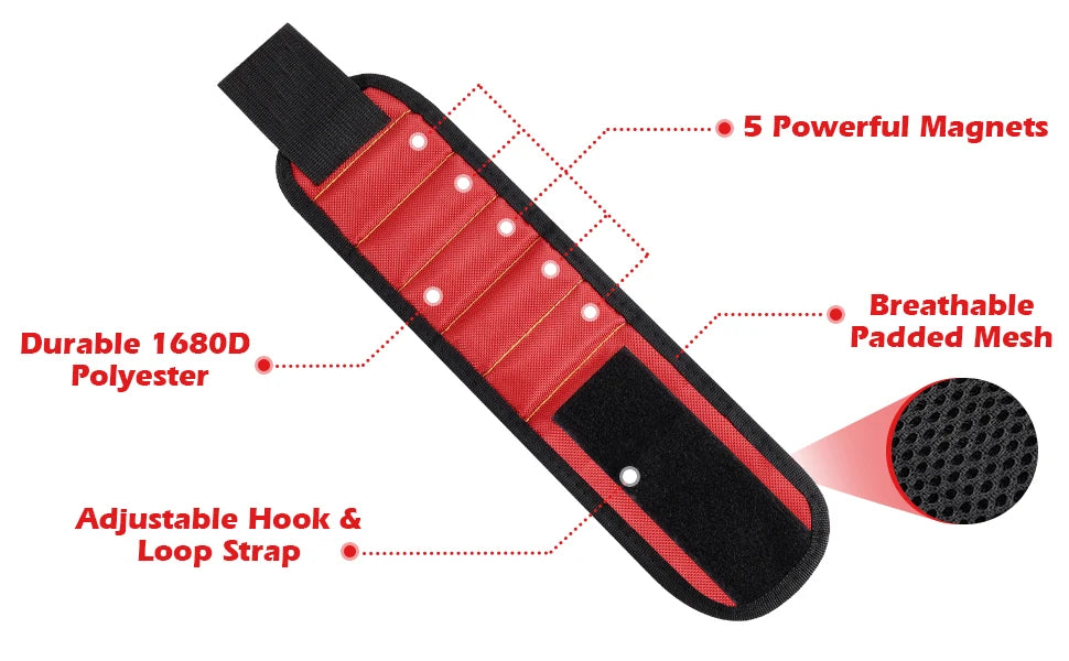 Adjustable Magnetic Screw-Holding Wristband