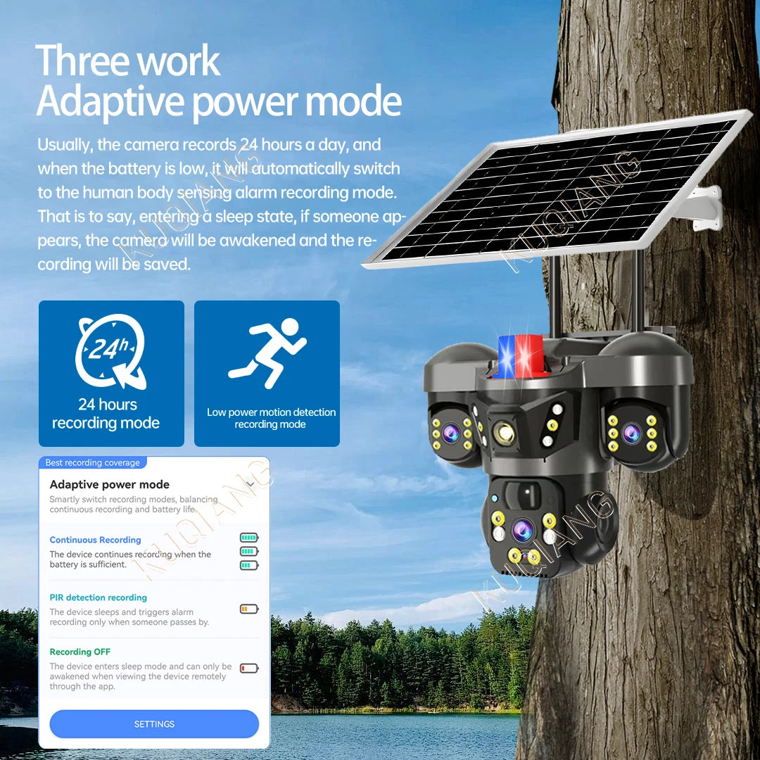 15MP Triple Lens Solar Security Camera with 360° Tracking