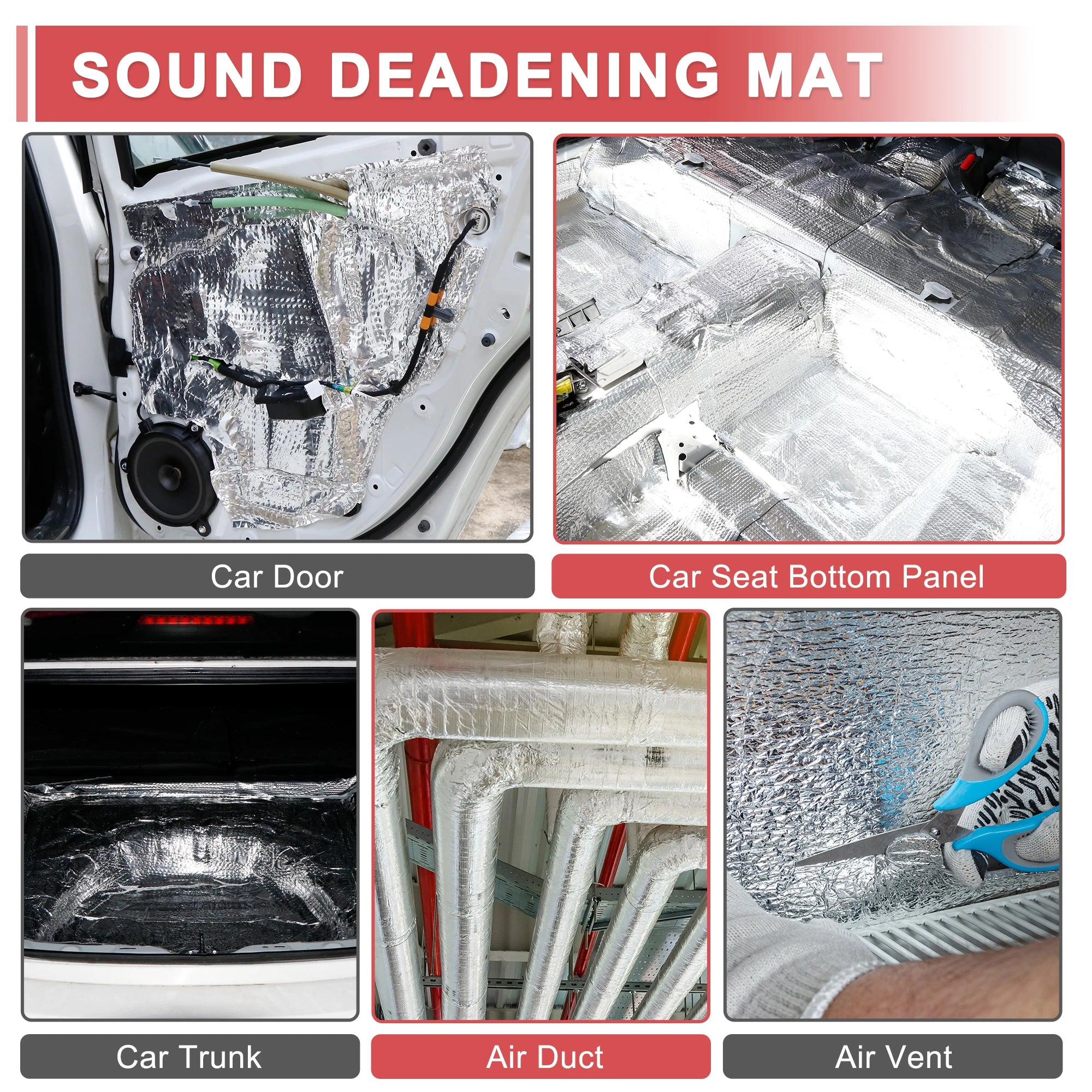 4mm Aluminum Foil Foam Car Heat Damping Pad 18 sqft 40 x 420 cm