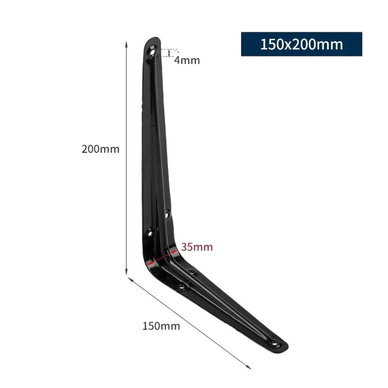 Reinforced Black Shelf Brackets, 2/6-Piece Packs