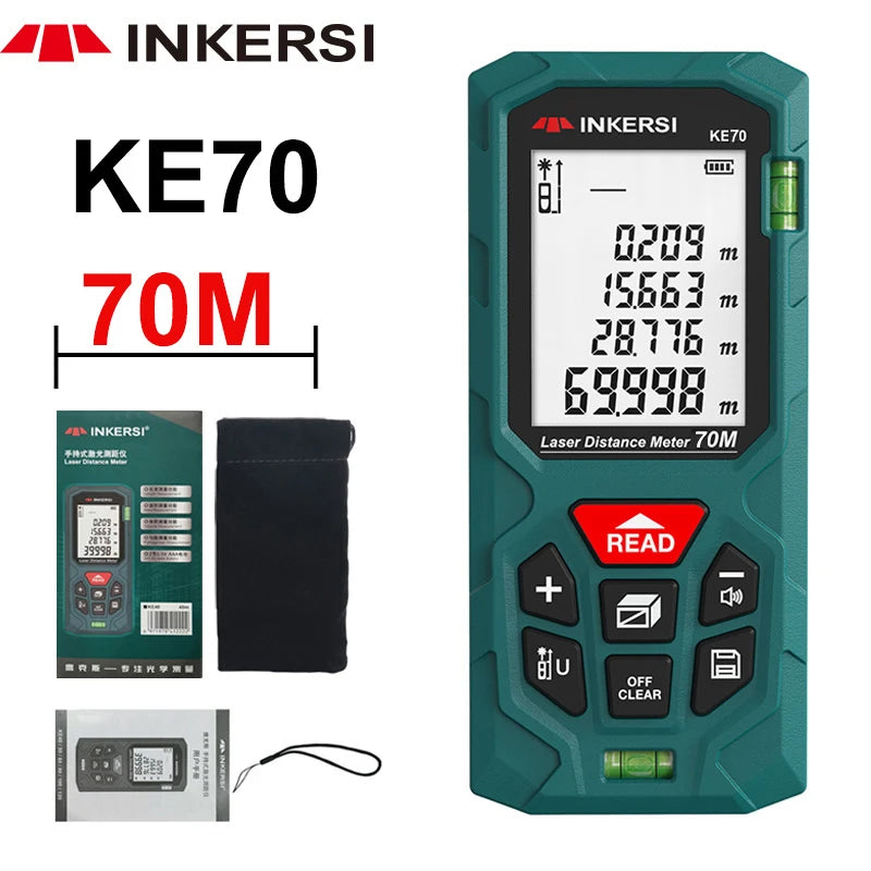 Laser Distance Meter 40M–120M ±2mm Digital Rangefinder Tool