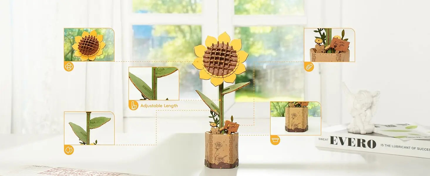 Robotime Kit di Artigianato Bouquet di Fiori Puzzle 3D in Legno
