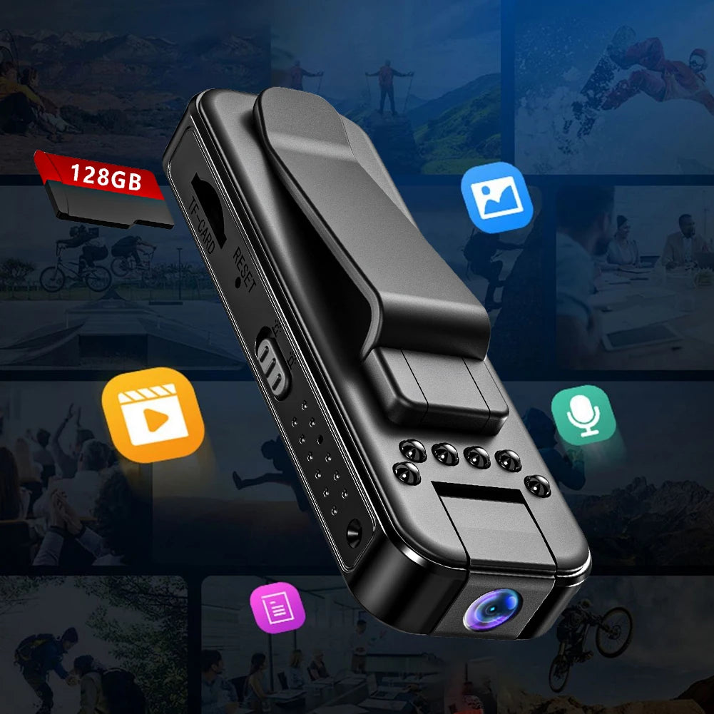 HD 1080P Mini Camera with Night Vision and Back Clip