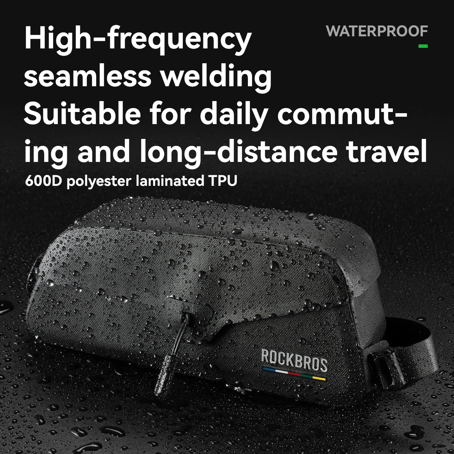 Borsa Impermeabile ROCKBROS ROAD TO SKY per Tubo Superiore della Bici, Borsa Telaio per Ciclismo, Leggera per Accessori da Bicicletta