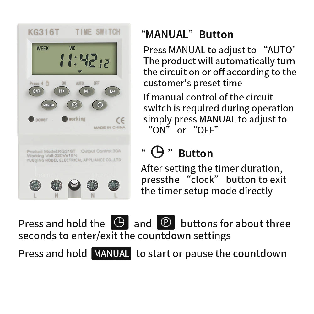 220V Programmable Timer Switch Module