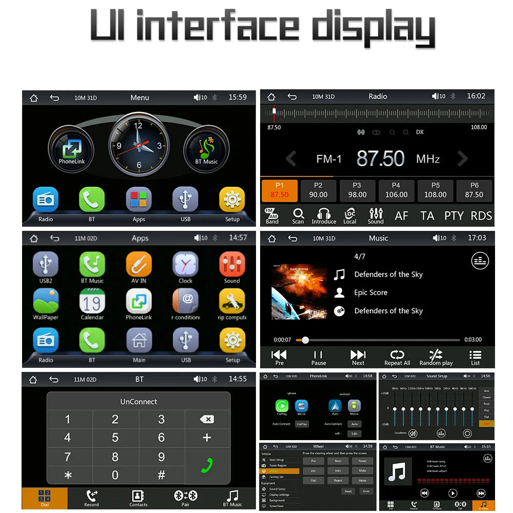 Android Car Radio CarPlay dla pojazdów VW 7" system multimedialny