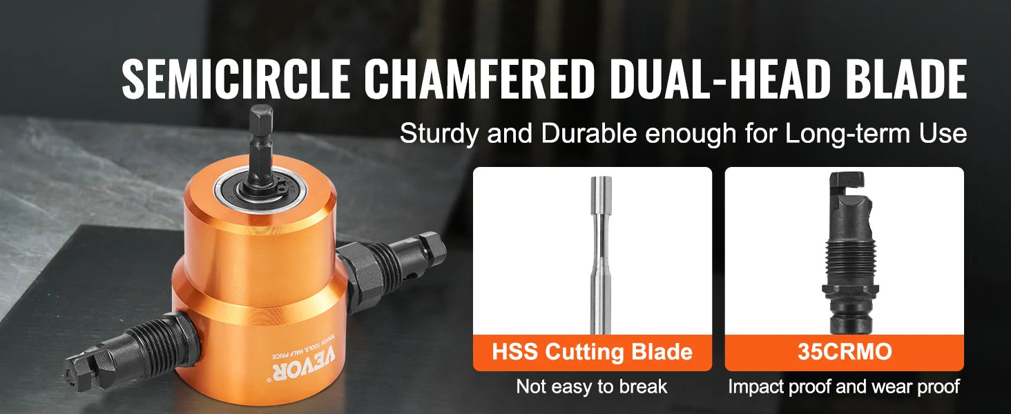 Double Head Sheet Metal Nibbler Cutter Drill Attachment