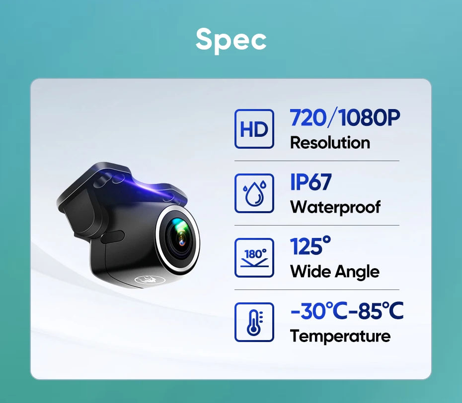 Rearview Backup Camera 1080P Waterproof 125° Wide-Angle