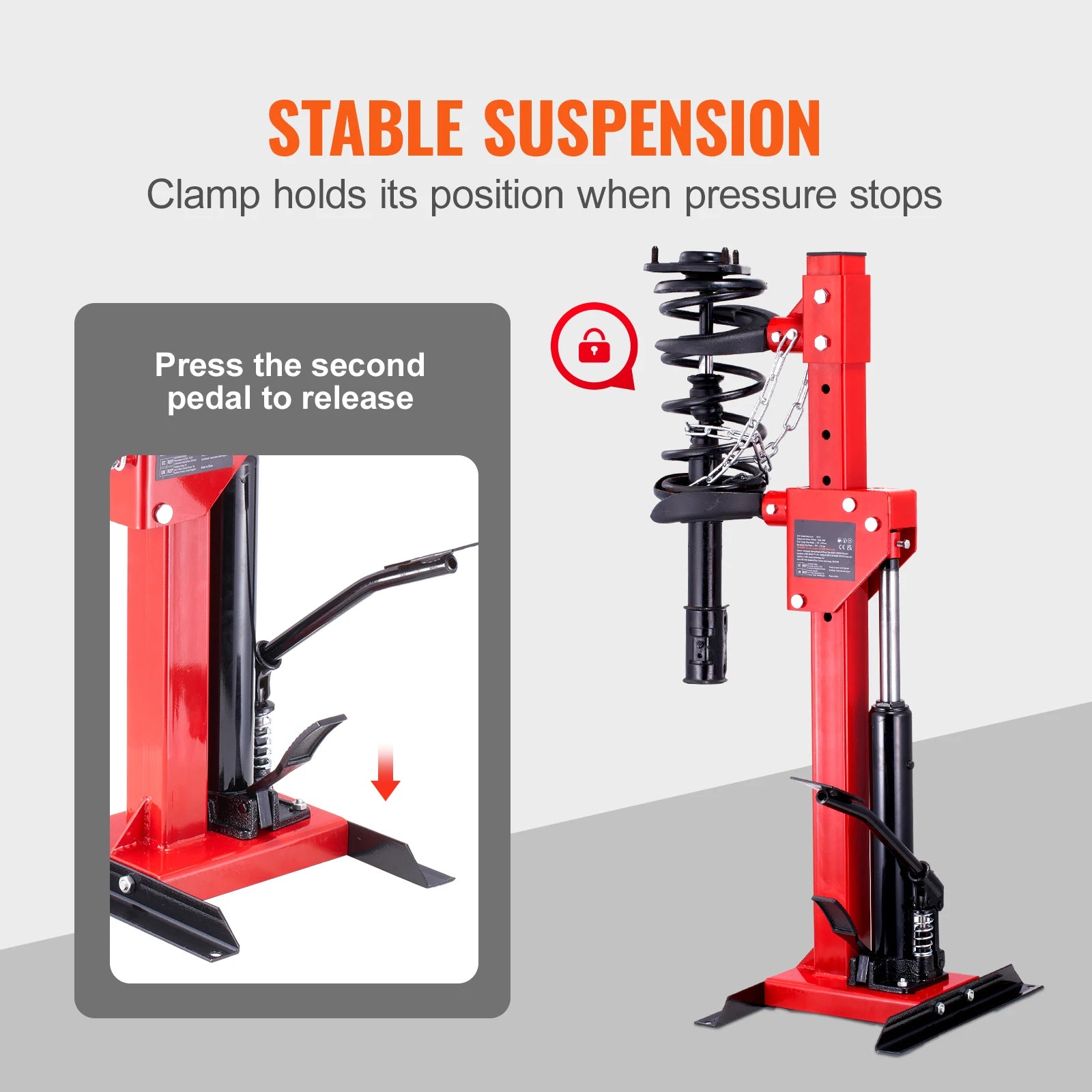 Hydraulic Strut Spring Compressor 4.5 Ton with Safety Chain