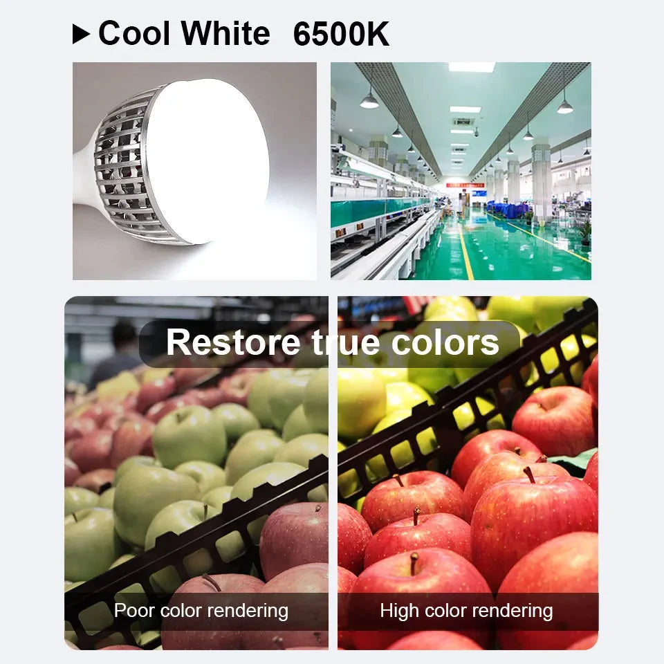 Bec LED E27 cu lumină albă rece și fascicul de 360 de grade