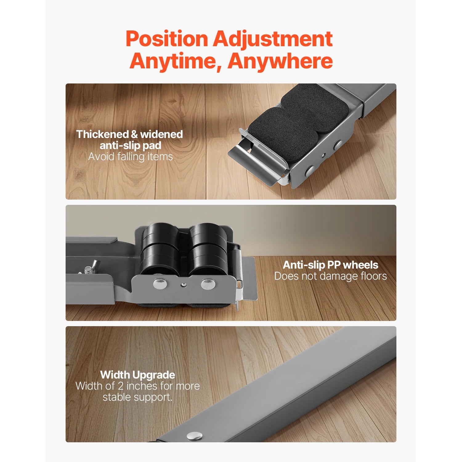 Adjustable Appliance Roller Base with Wheels 330lbs Load