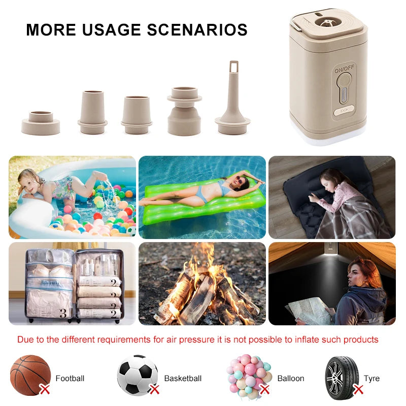 Mini pompe à air rechargeable avec lumière