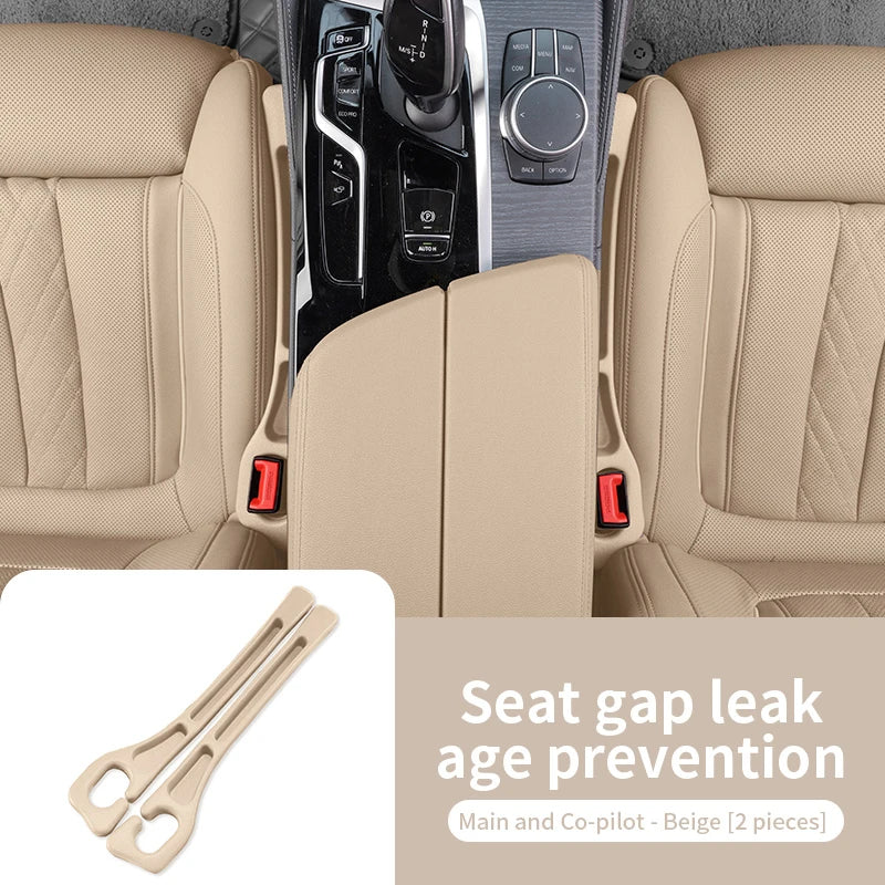 SEAMETAL 2Pcs Car Seat Gap Filler Organizer Flexible Center Console Crevice Filling Strip Seat Side Filler with Expandable Hole