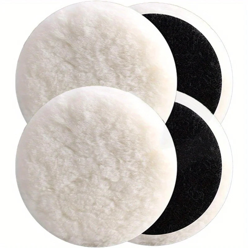 Five-Inch Wool Polishing Pads, Four Pieces