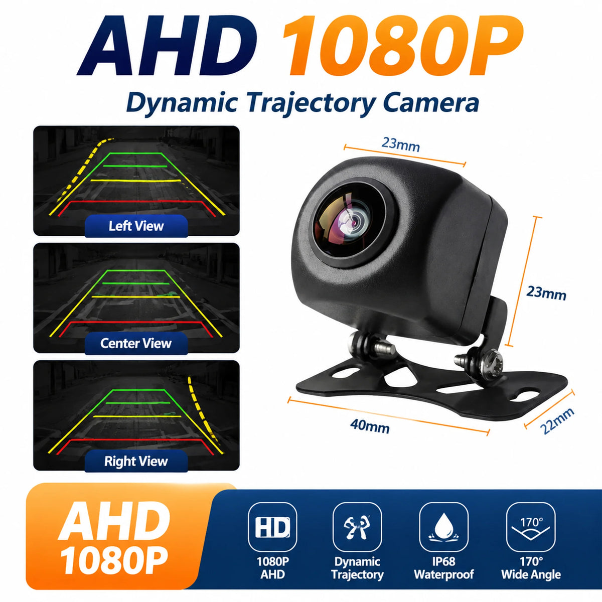كاميرا للرؤية الخلفية AHD بدقة 1080P وزاوية واسعة 170°