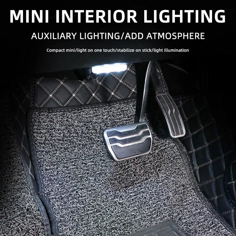 LED Touch Light Mini Wireless Car Interior Lighting Auto Roof Ceiling Reading Lamp for Trunk Storage Box USB Charging