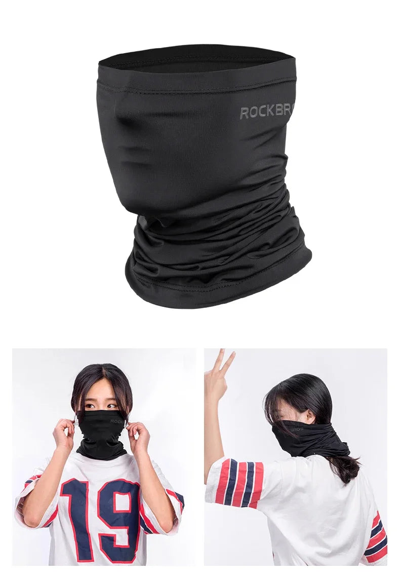 Fascia Viso da Ciclismo ROCKBROS a Asciugatura Rapida, Protezione Solare, Copricapo per Ciclismo, Sciarpa Traspirante per Sport all'Aperto, Bandana per Bicicletta