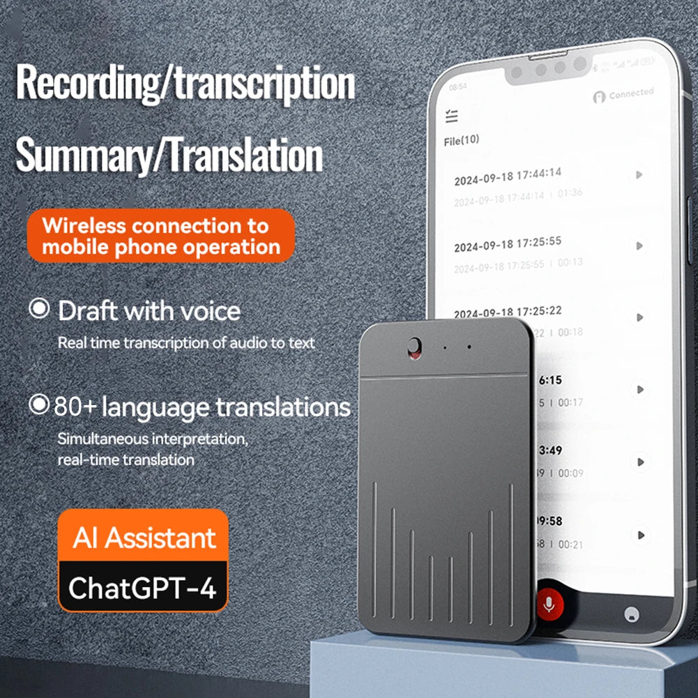 AI-spraakrecorder met transcriptie, samenvattingen en meer dan 80 talen
