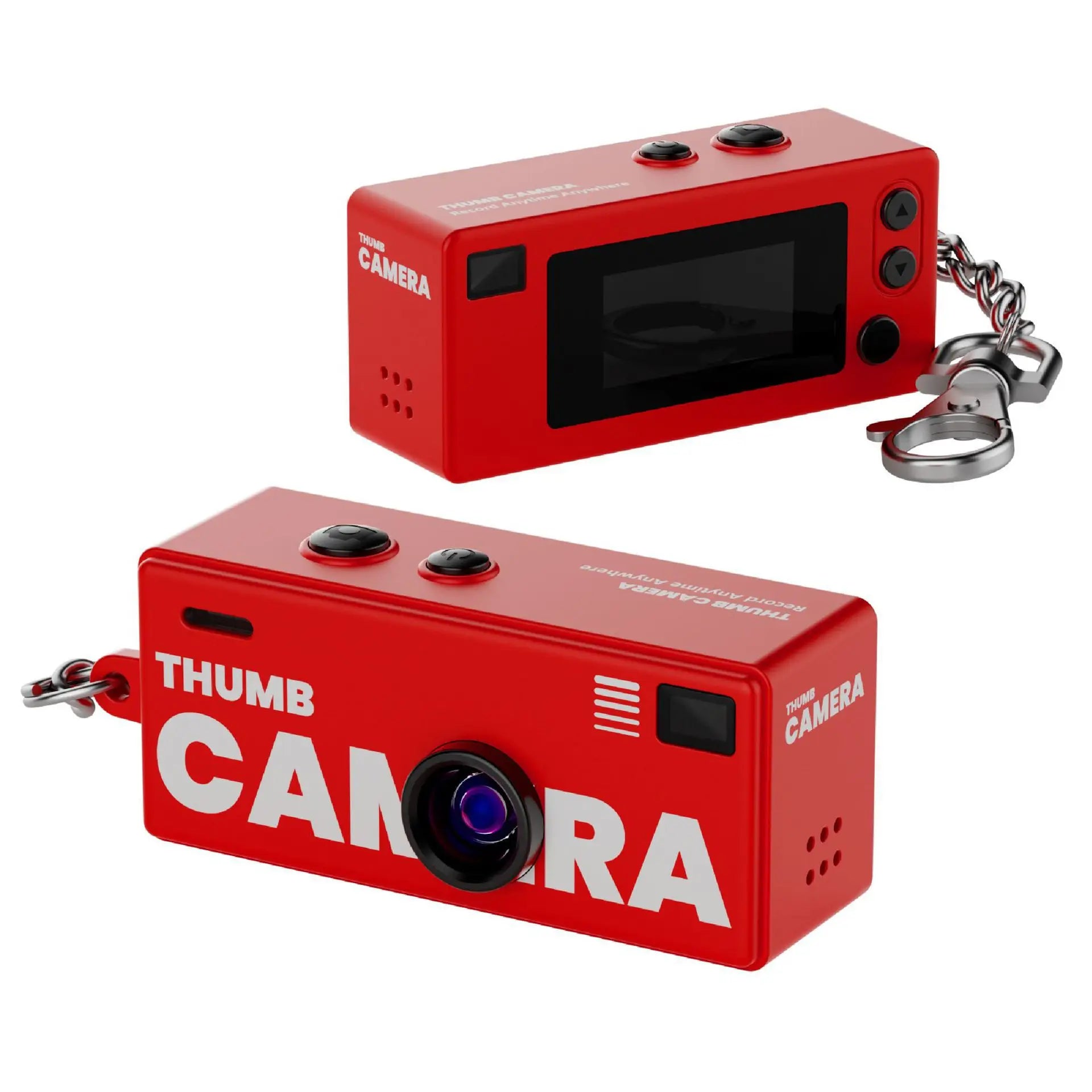 1080P Thumb Mini Camera with 130° Lens, LCD Screen & Fill Light