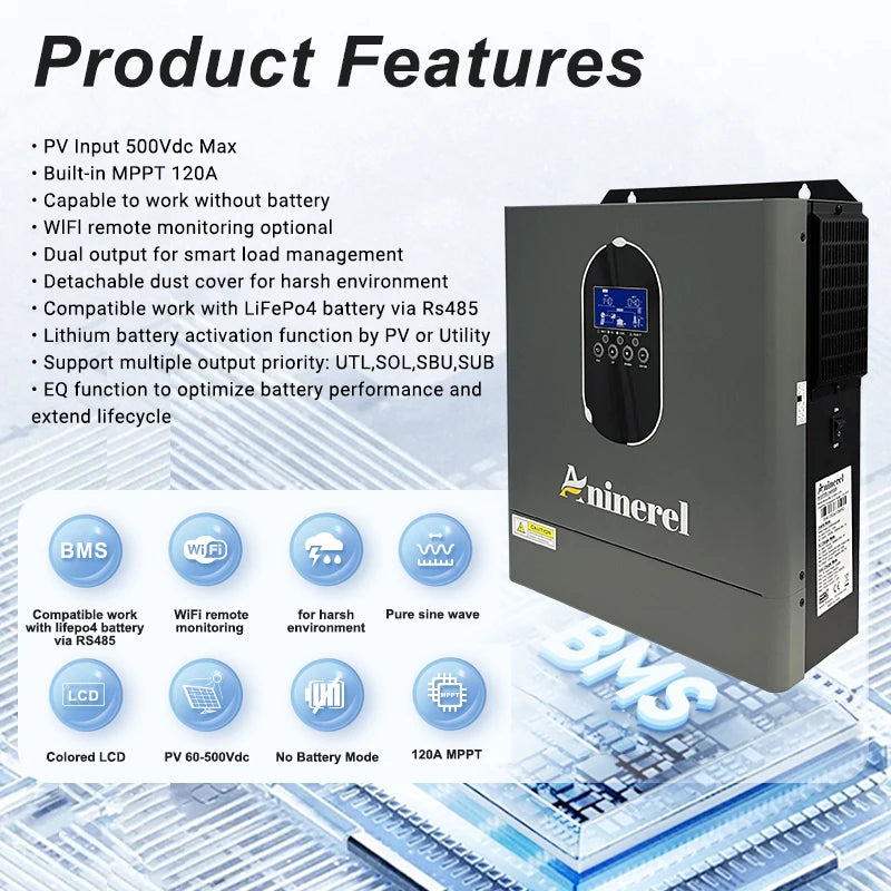 4.2KW 110V Hybrid Off Grid Solar Inverter with 120A MPPT