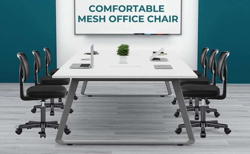 Mesh Armless Office Chair with Lumbar Support & Adjustable Height