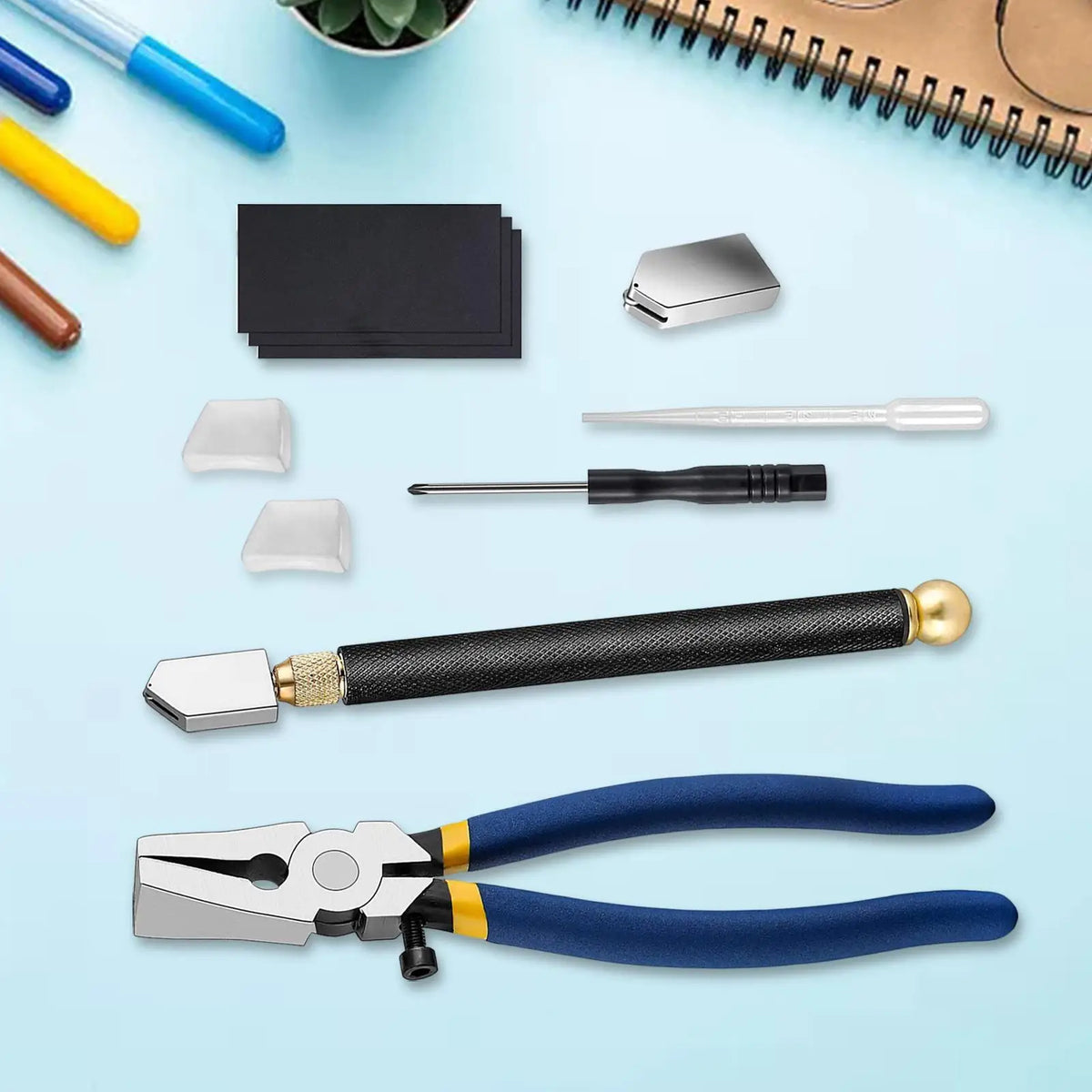 Glass Cutting Tool Kit with Running Pliers